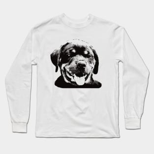 Rottweiler Puppy Face Design - A Rottie Christmas Gift Long Sleeve T-Shirt